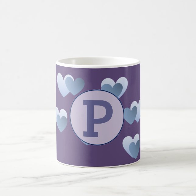 Violet Hearts Letter Mug (Center)