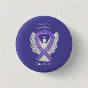 Violet Hodgkins Lymphoma Ribbon Angel Pins