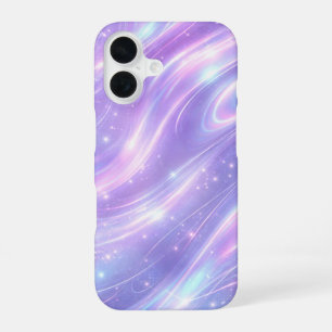 Violet holographic patterns AI art iPhone 16 Case