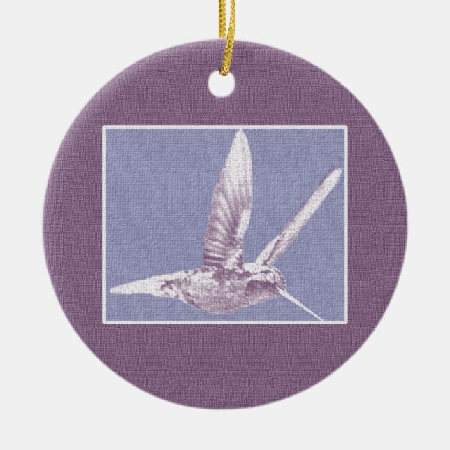 Violet Hummingbird Ornament (Front)