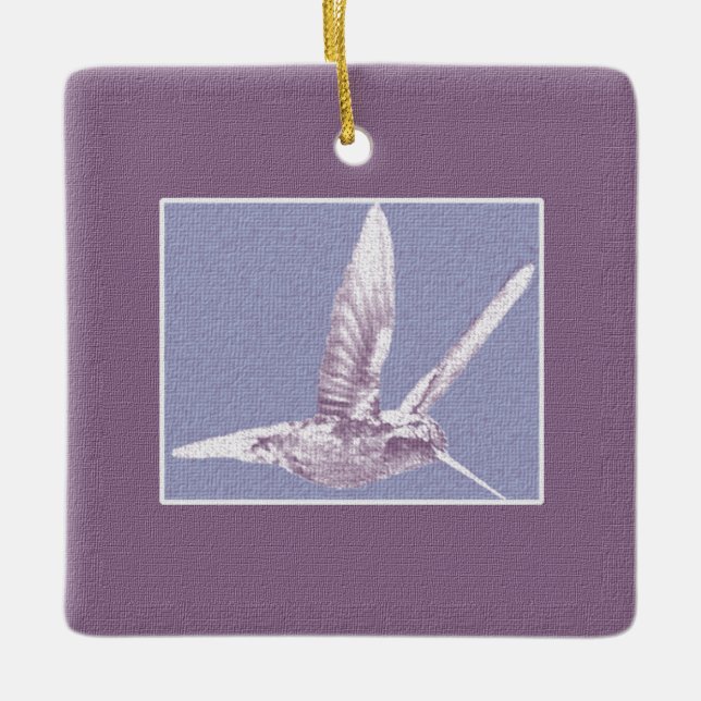 Violet Hummingbird Ornament (Front)