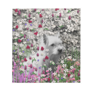 Violet in Flowers – White Westie Dog Notepad