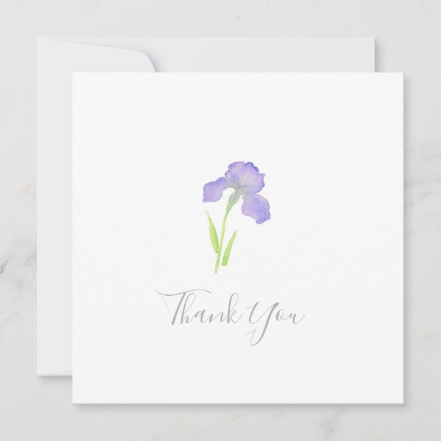 Violet Iris Thank You Card (Front)