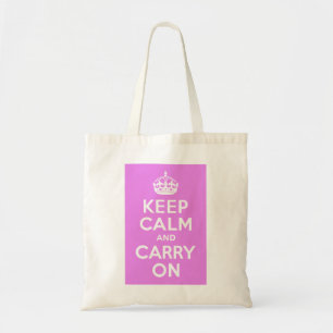 Violet Keep Calm and Carry On Tote Bag