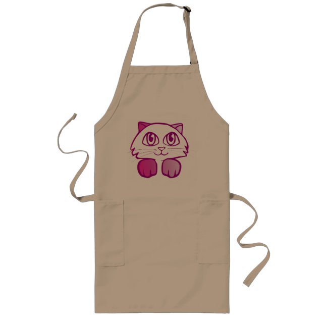 Violet kitten long apron (Front)