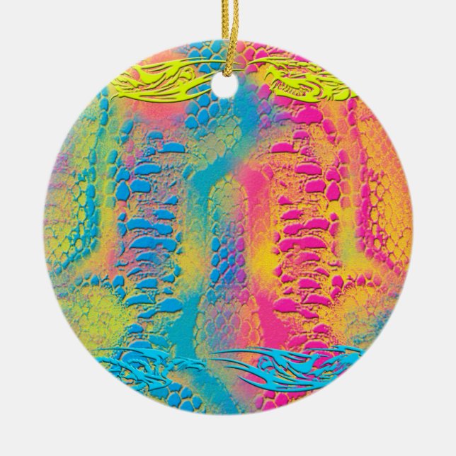 VIOLET LACE -  Digital - Fractal Art - Ceramic Tree Decoration (Front)