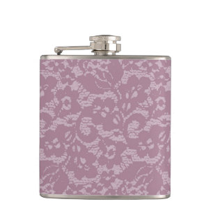 Violet lace hip flask