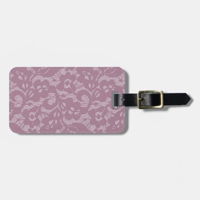 Violet lace luggage tag (Front Horizontal)