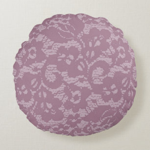 Violet lace round cushion