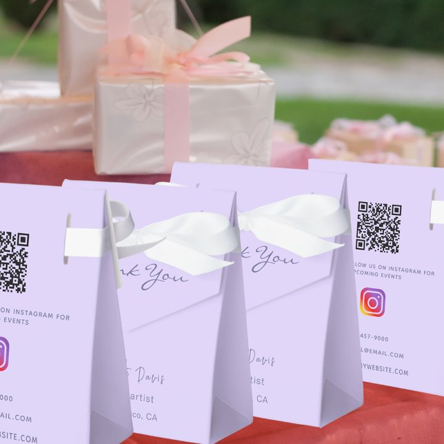 Violet lavender business QR code Instagram Favour Box (Creator Uploaded)