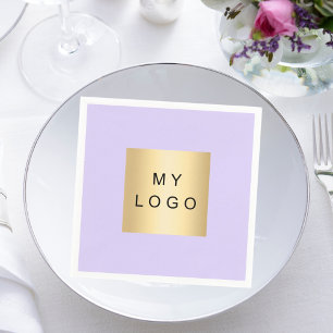 Violet lavender cafe bar business logo napkin
