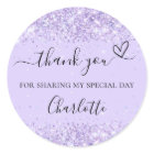Violet lavender confetti thank you heart