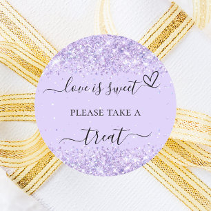 Violet lavender confetti wedding treat favour classic round sticker