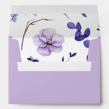 Violet Lavender Floral Envelope