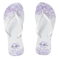 Violet lavender glitter white name monogram