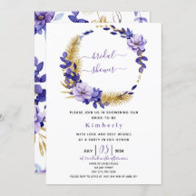 Violet Lavender & Gold Floral Bridal Shower