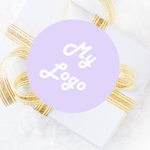 Violet lavender image business logo classic round sticker