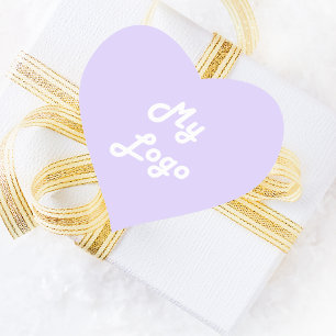 Violet lavender image business logo heart sticker