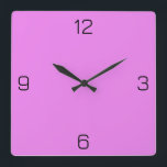 Violet / Lavender Magenta EE82EE - Option for Name Square Wall Clock<br><div class="desc">Add a name, initials or some text, or keep the colour alone. Colour coordinates with other items in the store based on the name and the HEX code (six-digit hex triplet) shown. Use this code to mix, match and customise any other item to go with this, or to add to...</div>