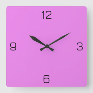 Violet / Lavender Magenta EE82EE - Option for Name Square Wall Clock