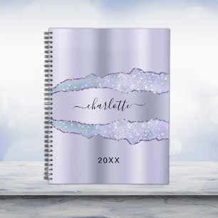 Violet lavender metal agate marble name 2022 planner