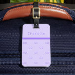 Violet lavender monogram initials name elegant luggage tag<br><div class="desc">A violet,  lavender coloured background. Personalise and add your monogram initials and name written with block letters.  Purple coloured letters.  Modern,  trendy and simple. 
Back: add your contact information.</div>