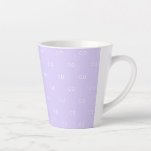 Violet lavender monogram initials pattern latte mug