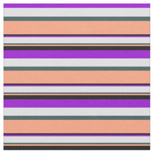 Violet, Lavender, Slate Grey, Light Salmon & Black Fabric