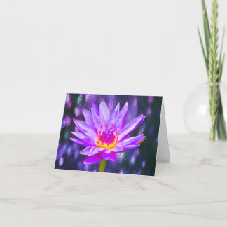 Violet Lavender Water Lily Note Greeting Cards