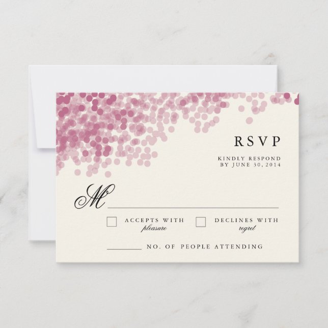 Violet Light Shower | Rustic RSVP Response Cards (Front)