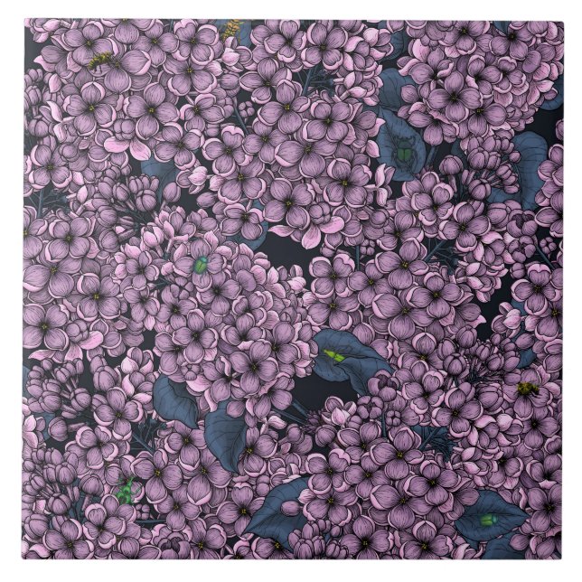 Violet Lilac garden Tile (Front)