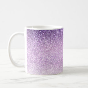 Violet Lilac Pastel Purple Triple Glitter Ombre Coffee Mug