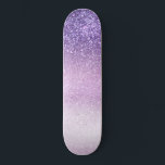 Violet Lilac Pastel Purple Triple Glitter Ombre Skateboard<br><div class="desc">This girly and chic design is perfect for the girly girl. It depicts faux printed sparkly triple sparkly glitter ombre gradient of violet purple, lilac purple, and pastel purple. It's pretty, modern, trendy, and unique. ***IMPORTANT DESIGN NOTE: For any custom design request such as matching product requests, color changes, placement...</div>