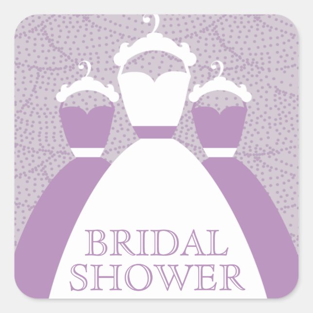 Violet Lilac Purple Bridal Shower Envelope Seals (Front)
