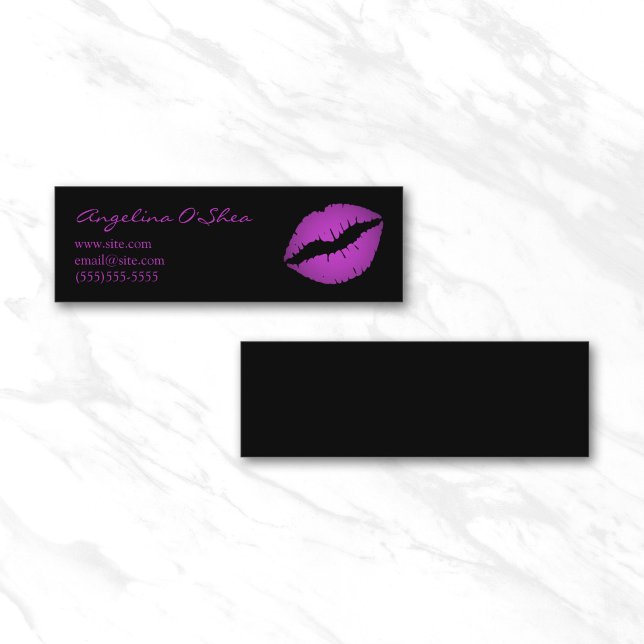 Violet Lipstick Mini Business Card (Violet Lipstick Skinny Business Card)
