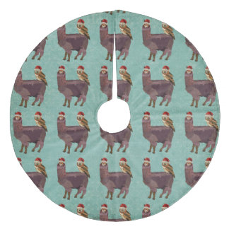 Violet Llama & Owl Christmas Tree Skirt