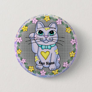 Violet Lucky Cat  pin
