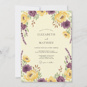 Violet Lush Botanical Wedding Invitation