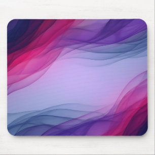Violet Magenta Layered Waves Mouse Pad