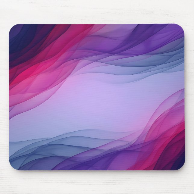 Violet Magenta Layered Waves Mouse Pad (Front)
