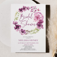 Violet Magenta Purple Floral Flowers Bridal Shower