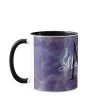 Violet Marble Custom Name Monogram Mug