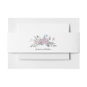 Violet Meadow Floral Wedding Invitation Belly Band