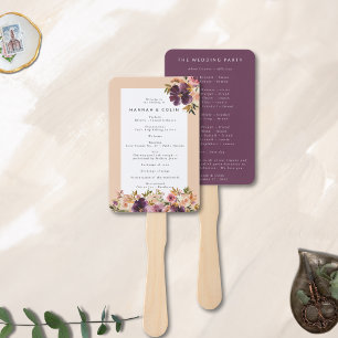 Violet Meadows Modern Fall Floral Hand Fan