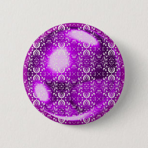 Violet metal ball 6 cm round badge