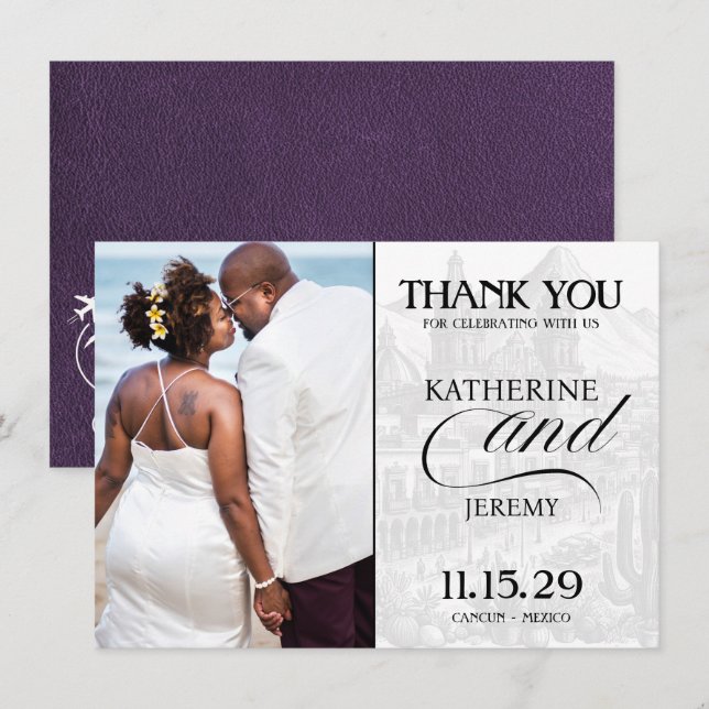 Violet Mexico Passport Thank You Card (Front/Back)