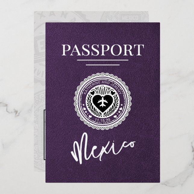 Violet Mexico Passport Wedding (Front/Back)