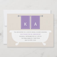 Violet Monogrammed Bath Towels Bridal Shower