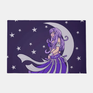 Violet Moon Goddess Belly Dancer Purple Art Tote B Doormat
