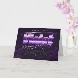 Violet Name First name purla retro card Birthday